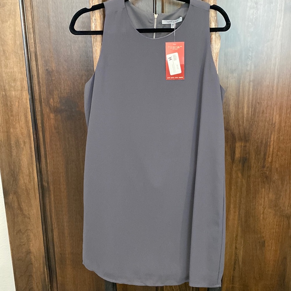 NWT Naked Zebra Gray Tank Dress